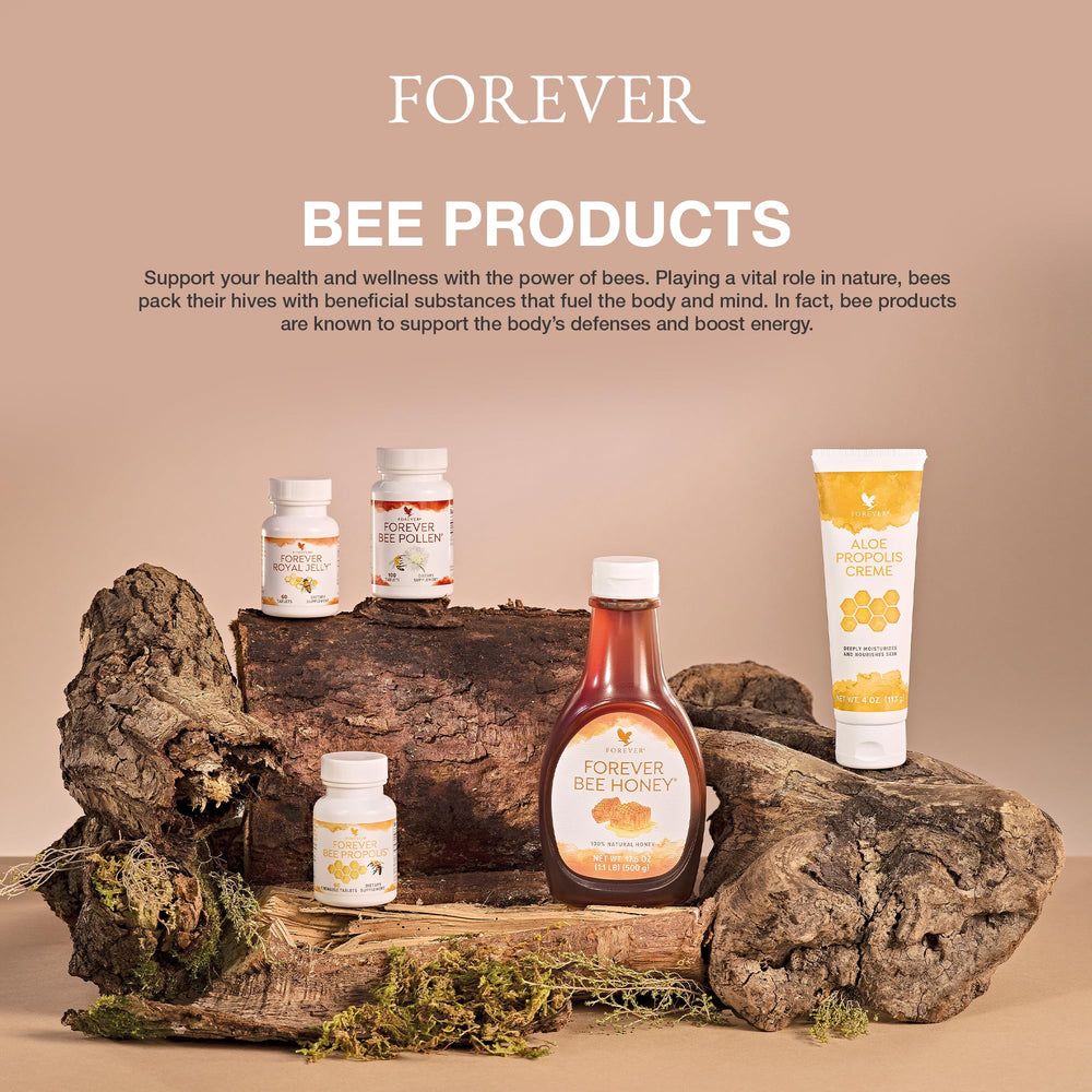 Forever Living Bee Propolis chewable tablets on desk ready for routine use