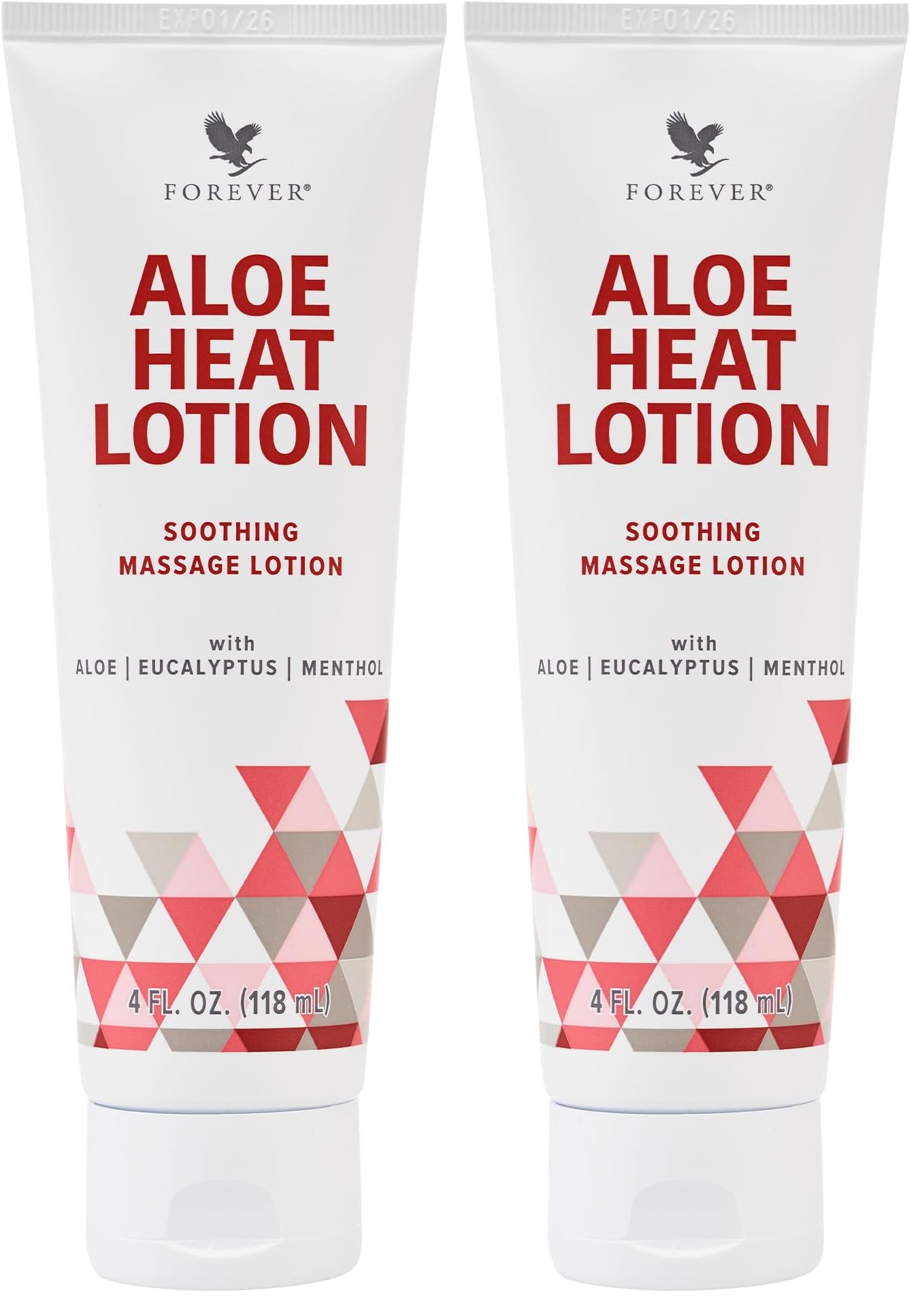 Forever Living Aloe Heat Lotion bottle with menthol and eucalyptus for soothing comfort