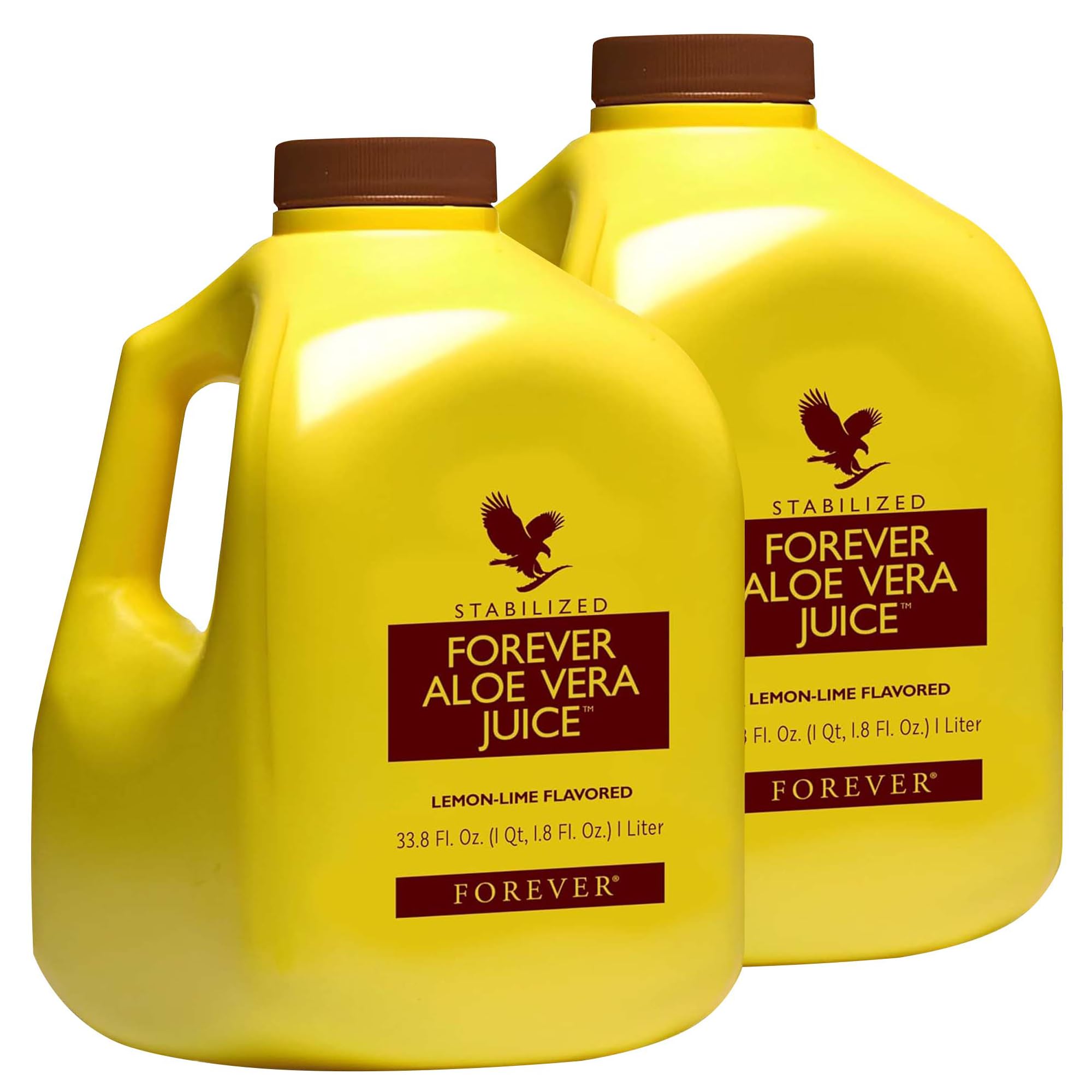 Forever Living Aloe Vera Juice Lemon Lime bottle front shows a refreshing daily option for digestion support
