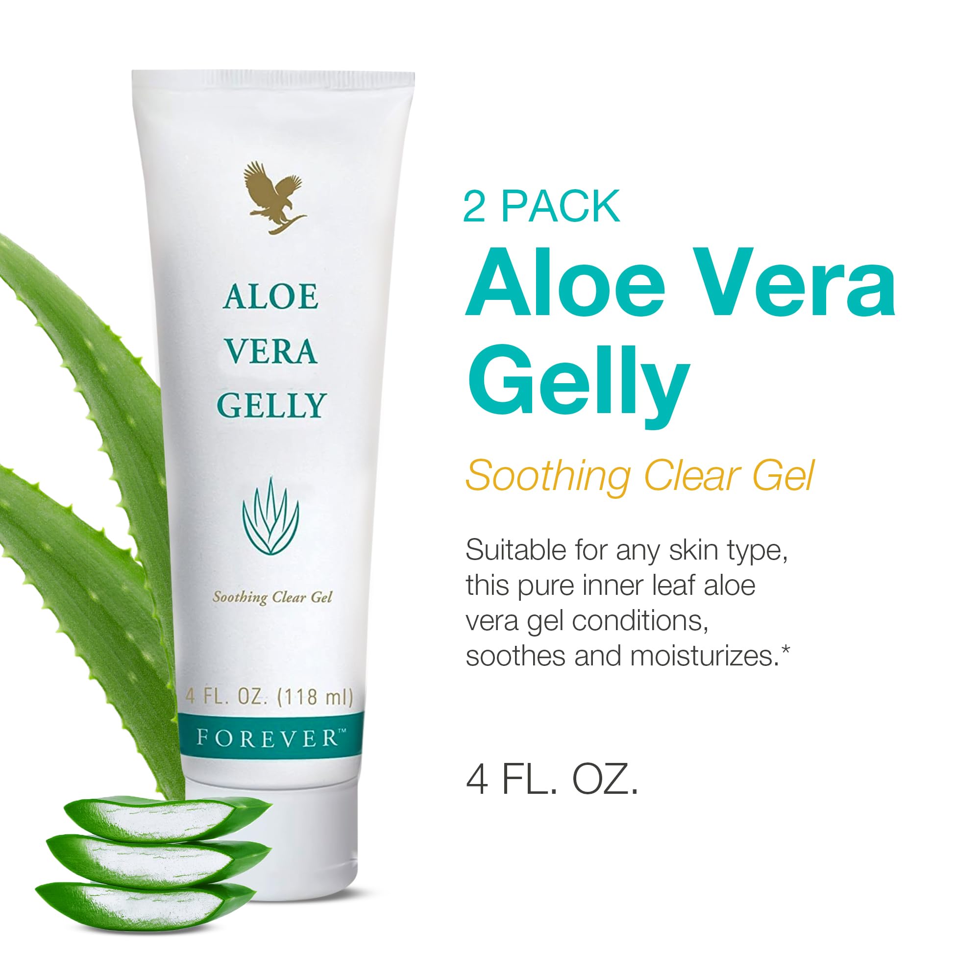 Forever Living Aloe Vera Gelly being applied on skin for quick soothing moisture.