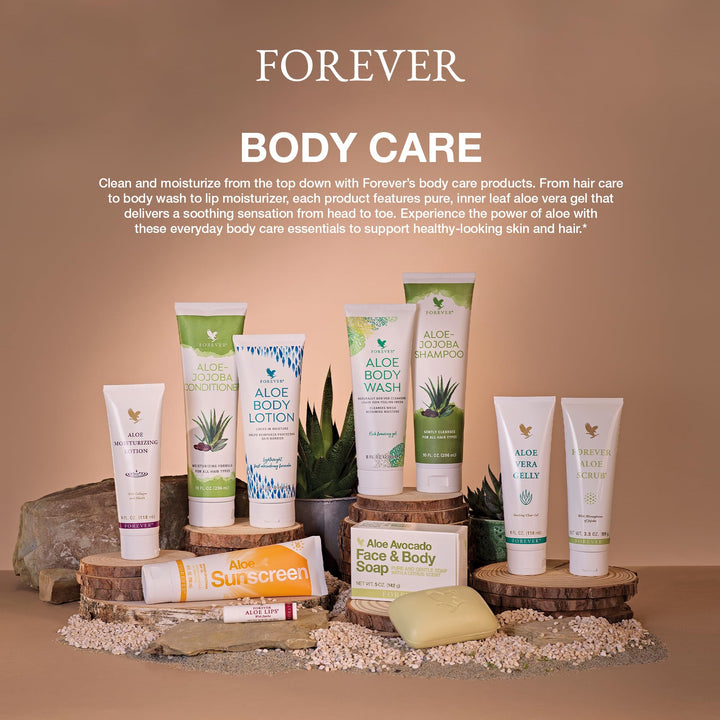 Forever Living Aloe Vera Gelly non-staining translucent gel on skin.