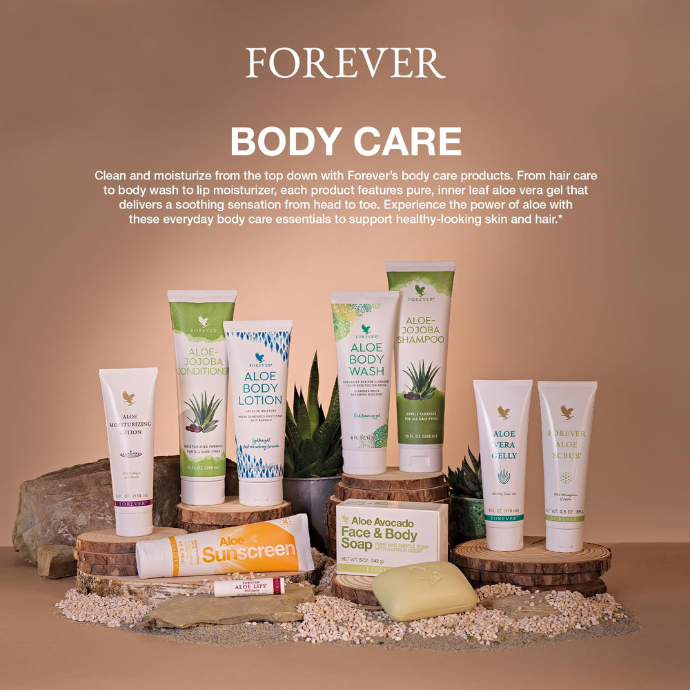 Forever Living Aloe Vera Gelly non-staining translucent gel on skin.