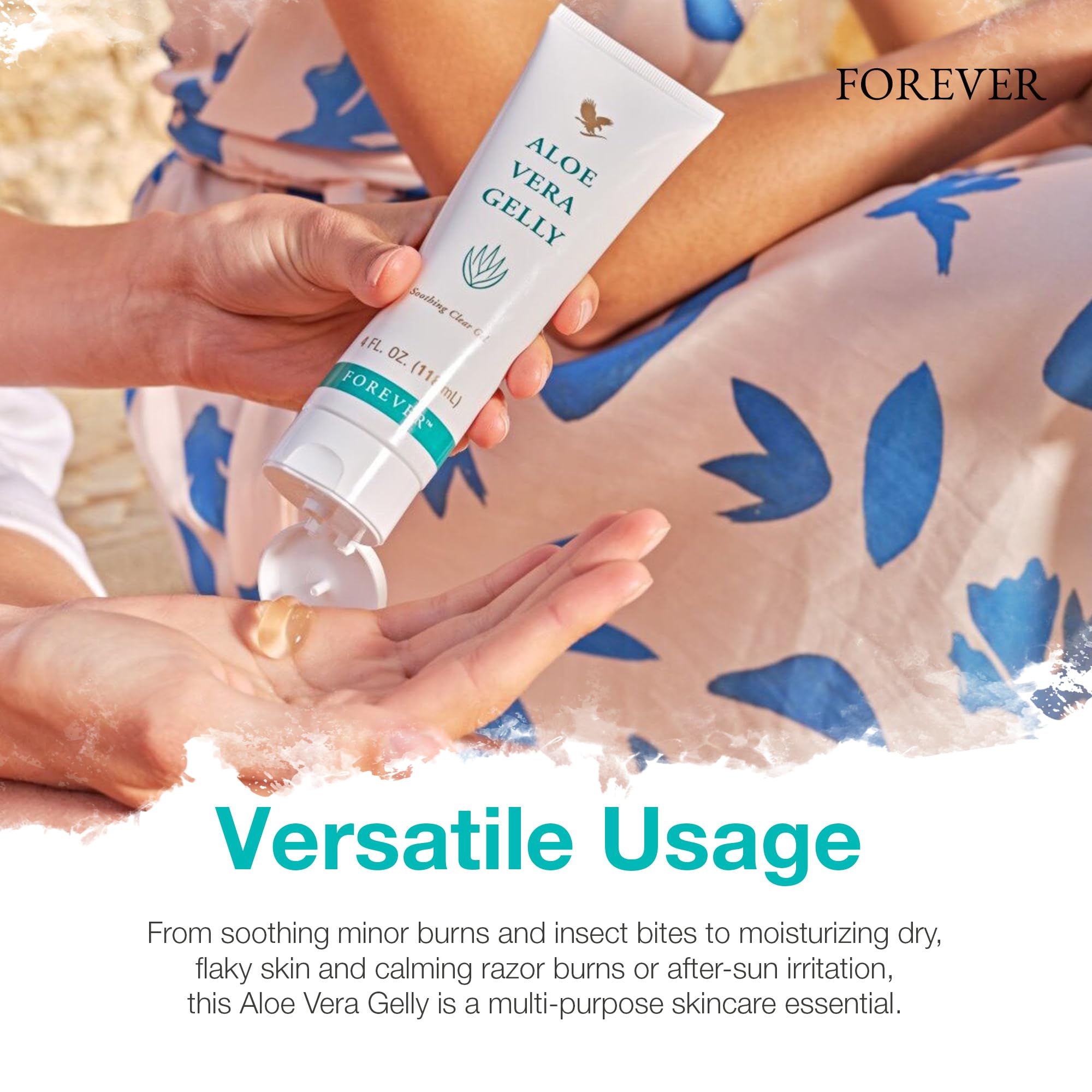 Forever Living Aloe Vera Gelly applied to dry skin provides soothing moisture.