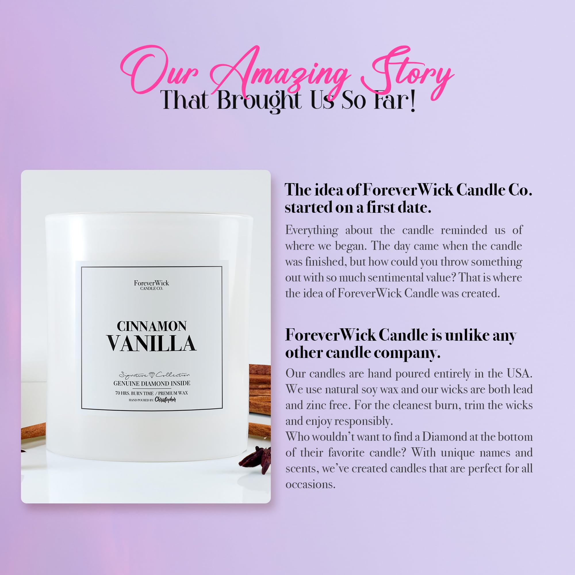 ForeverWick Scent-notes blend of vanilla cinnamon clove.
