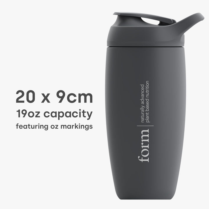 Form shaker in gym bag with leak-proof lid for mess-free transport.