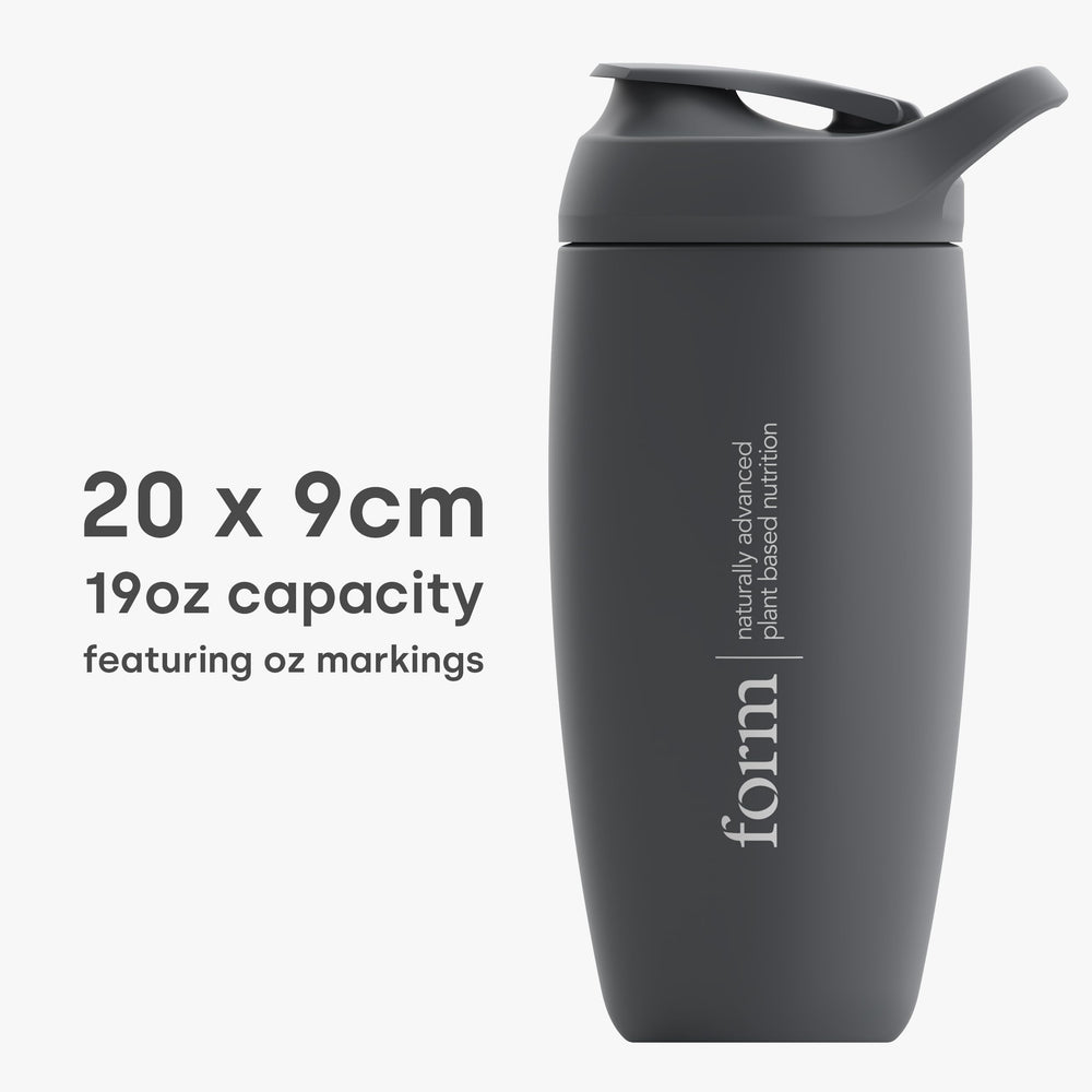 Form shaker in gym bag with leak-proof lid for mess-free transport.