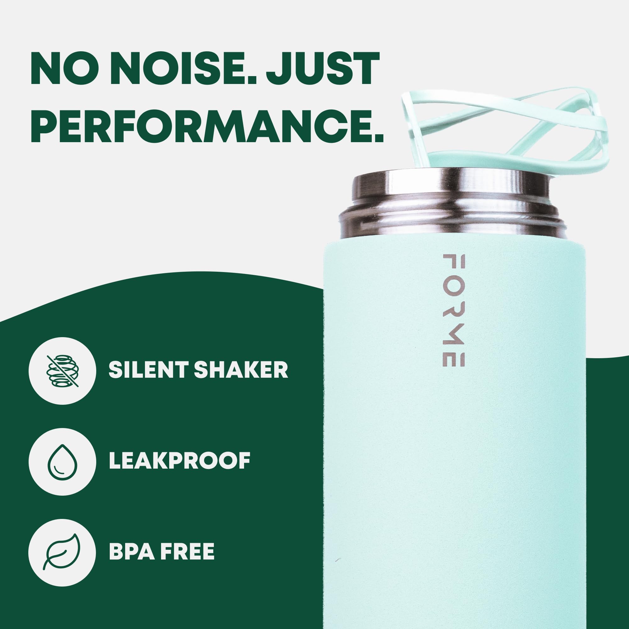 FORME Blender Shaker Sea Mist bottle lid with leak-proof seal for gym bag