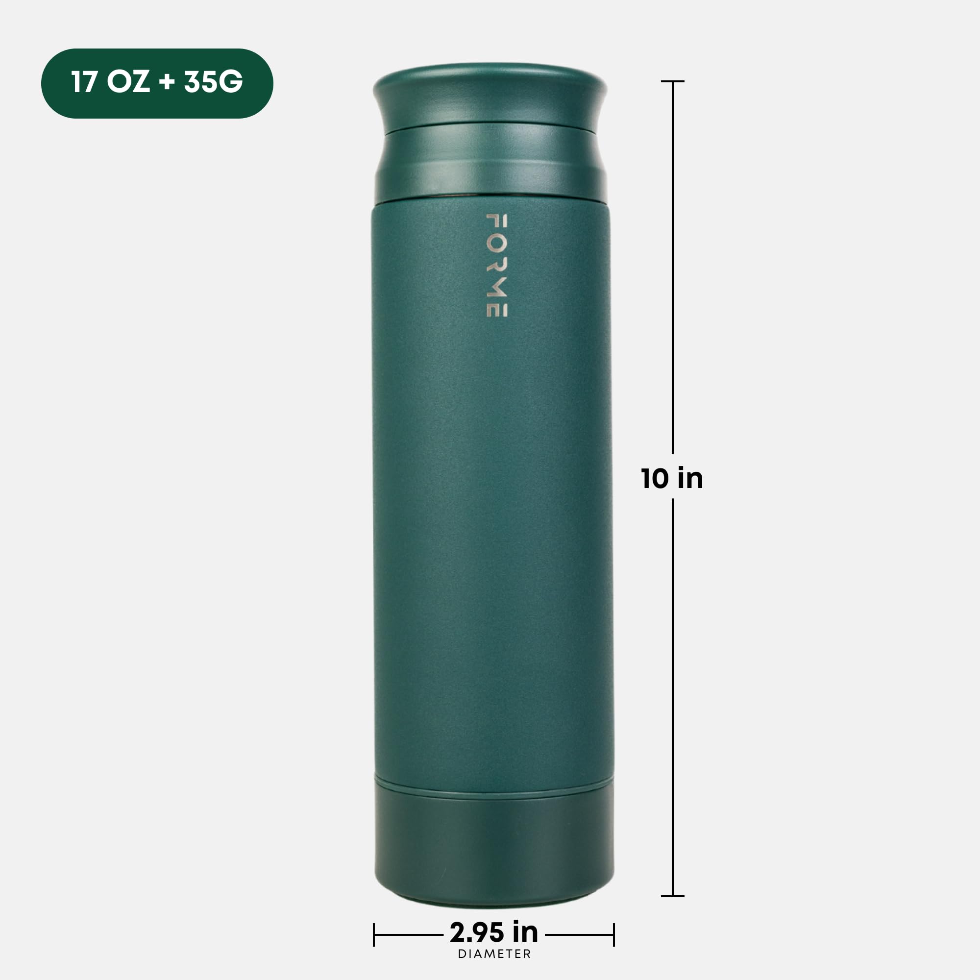 FORME Jungle insulated body demonstrates heat retention for hot drinks.