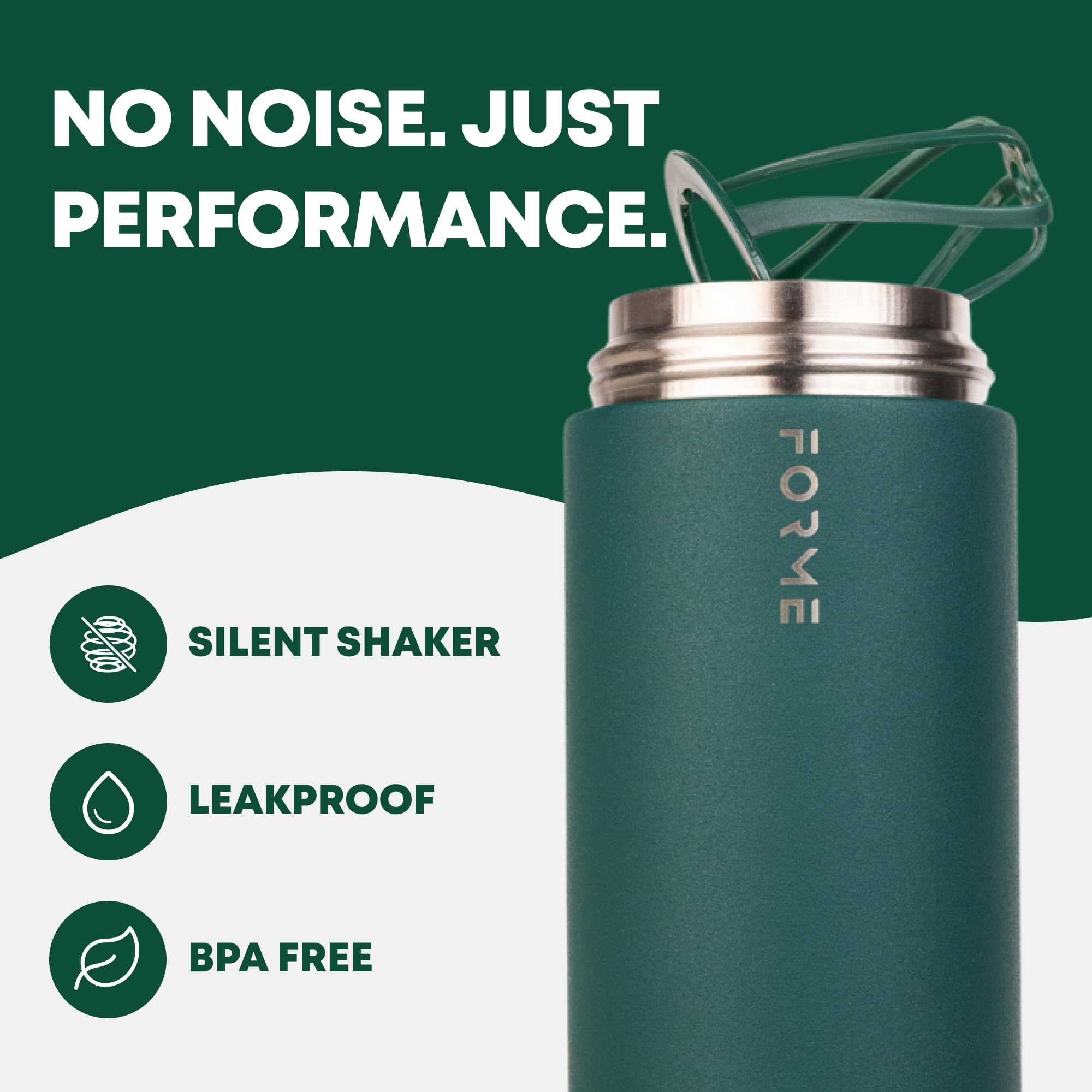 FORME Jungle bottle lid close-up shows leakproof seal for gym bag confidence.