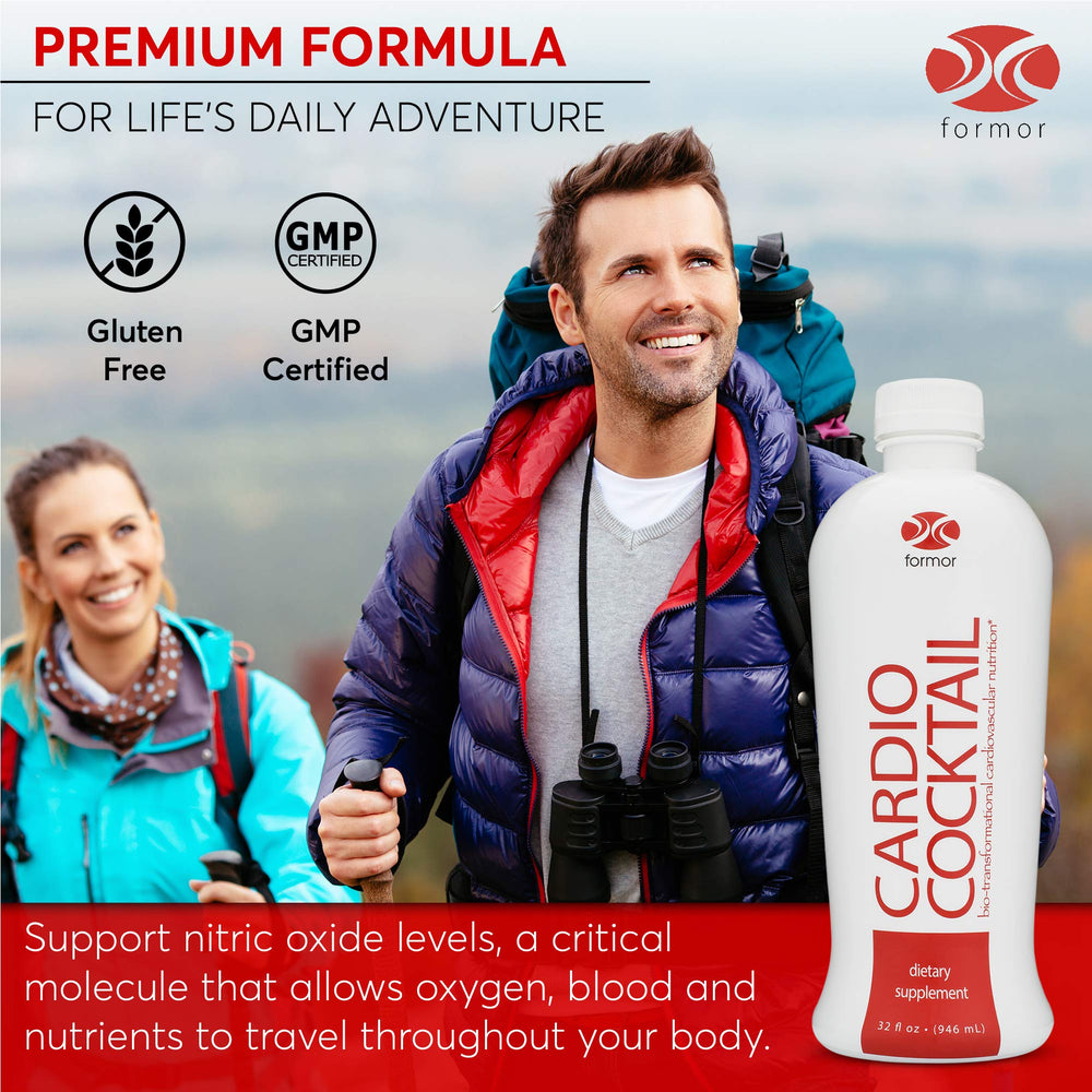 ForMor Cardio Cocktail label close-up showing Vitamin D and L-Arginine benefits.