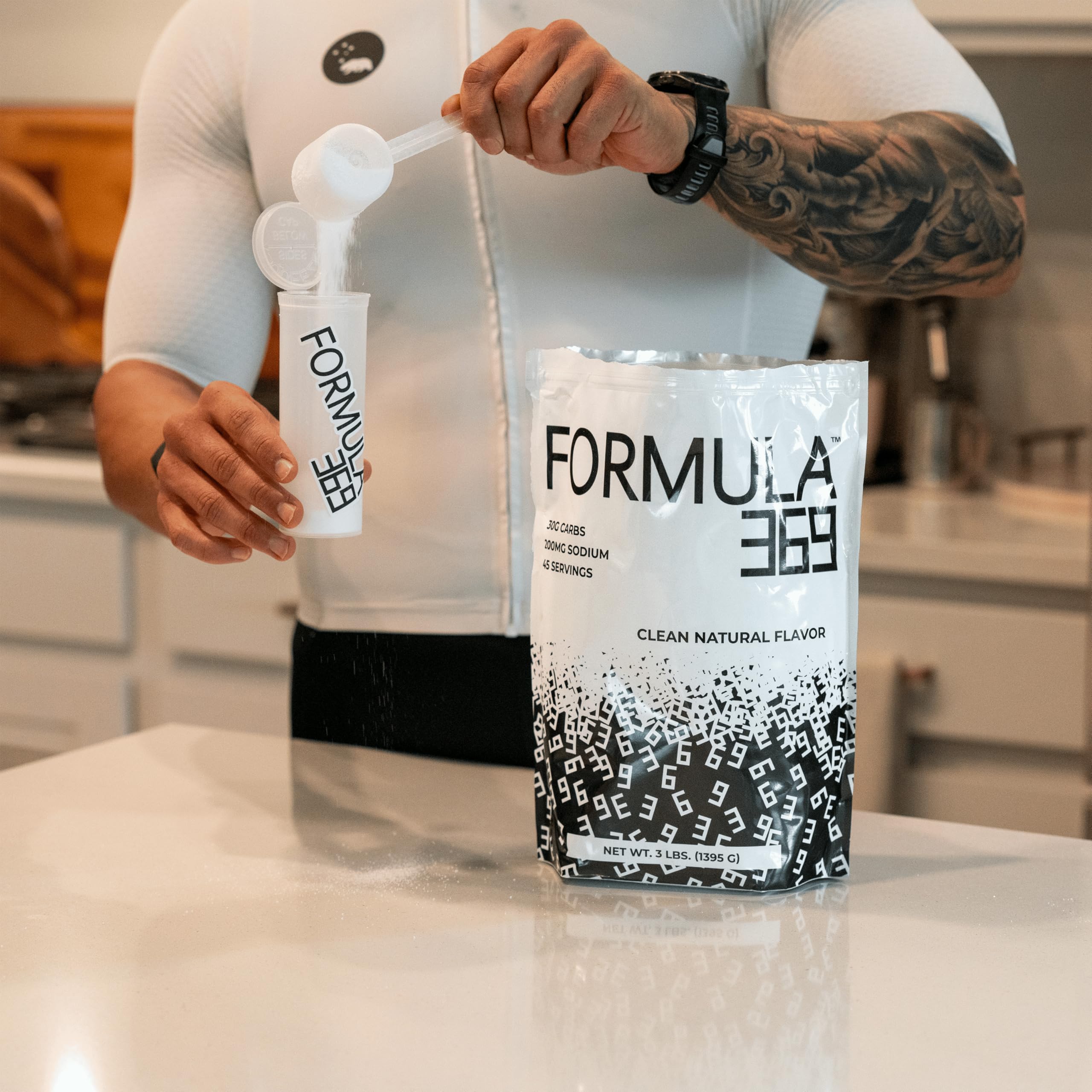 Formula 369 endurance bottle in use during a tough workout.
