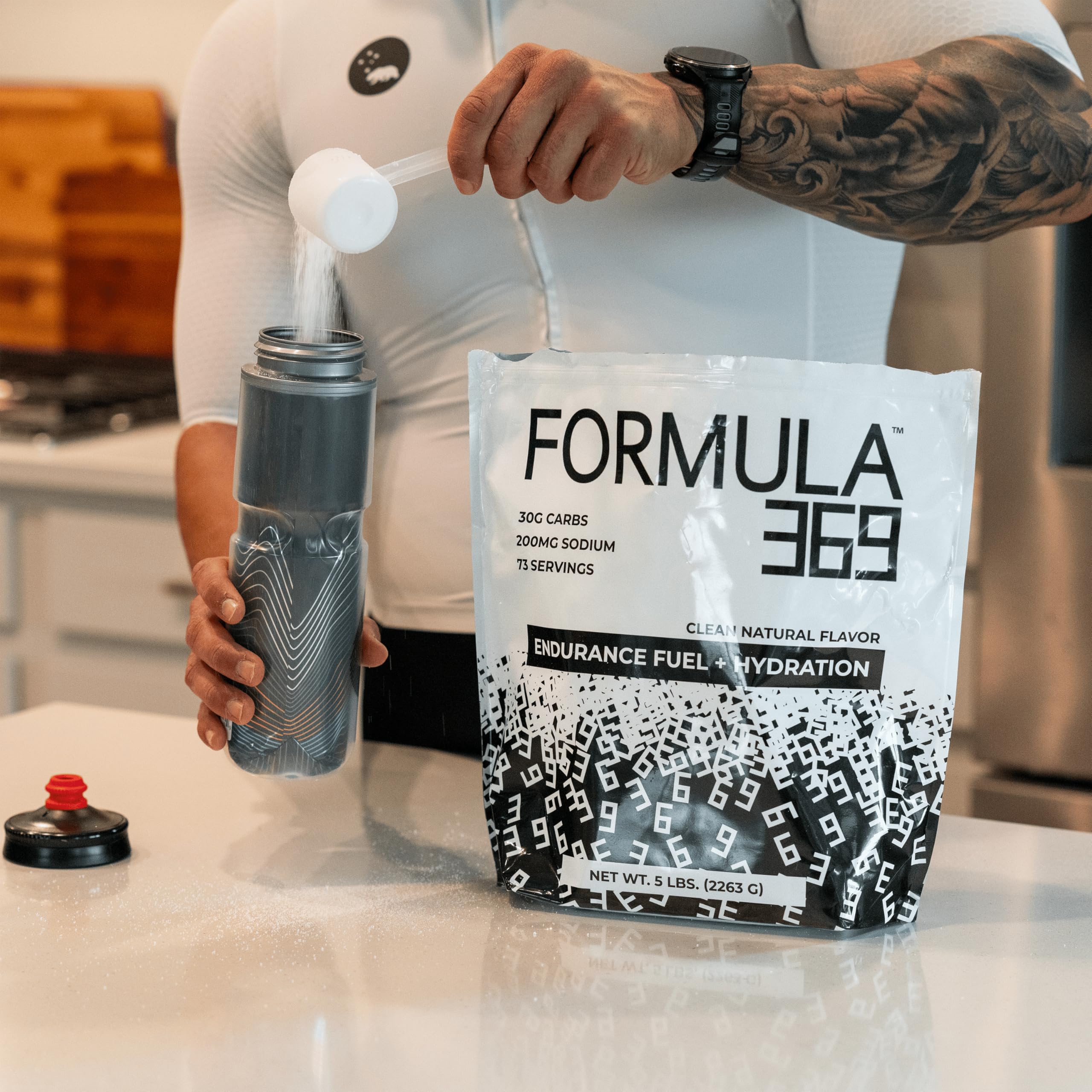 Formula 369 vegan allergen-free label highlighting simple fuel for serious athletes.
