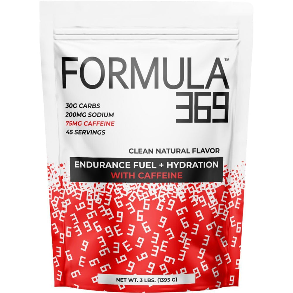 Formula 369 with Caffeine front packaging for quick identification and ready-to-use endurance fueling