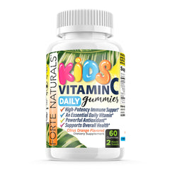 FORTE NATURALS Kids Vitamin C gummies in a bottle for immune support.