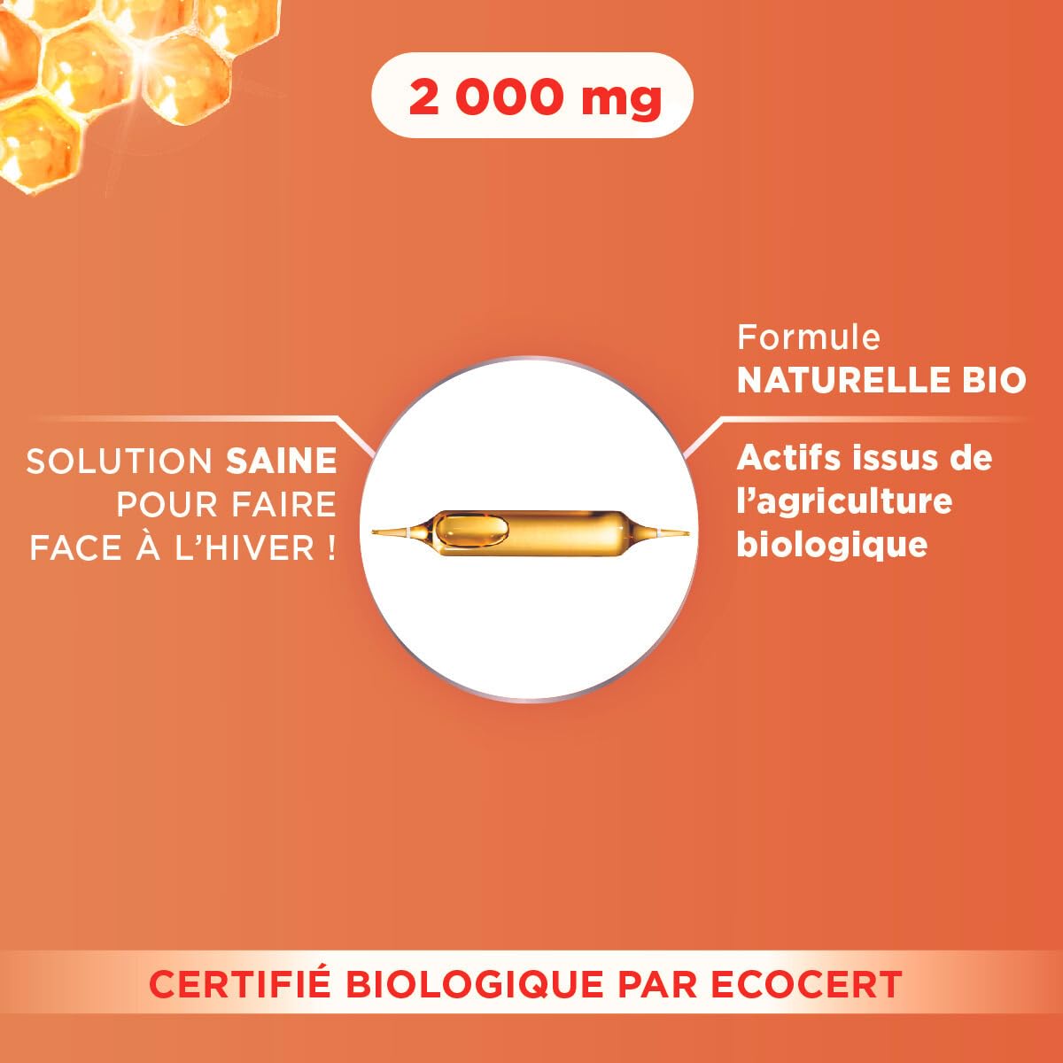 Forté Pharma Organic Royal Jelly 2000mg close-up highlights rich texture and energy support