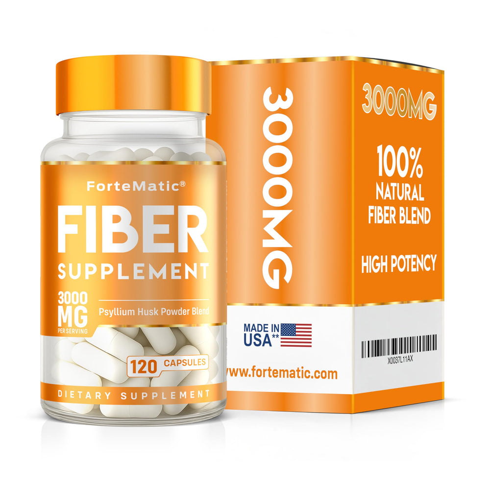 Fortematic fiber-rich capsules close-up for smoother digestion.