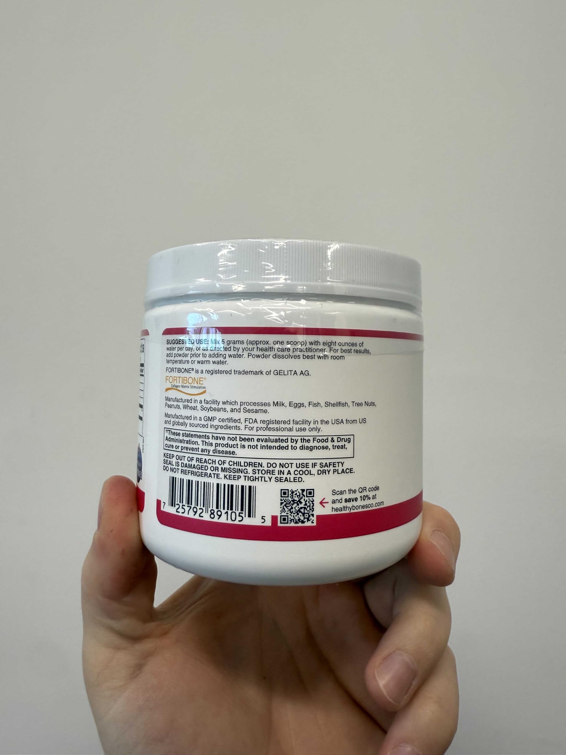 Fortibone collagen bottle sits on kitchen counter ready for daily use