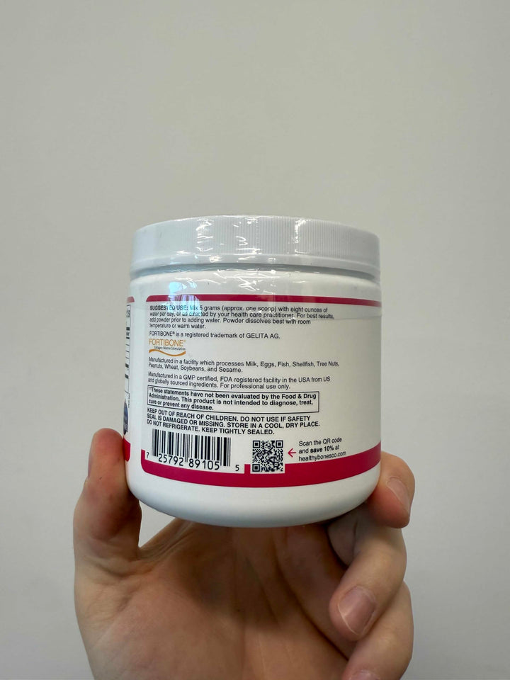 Fortibone collagen bottle sits on kitchen counter ready for daily use