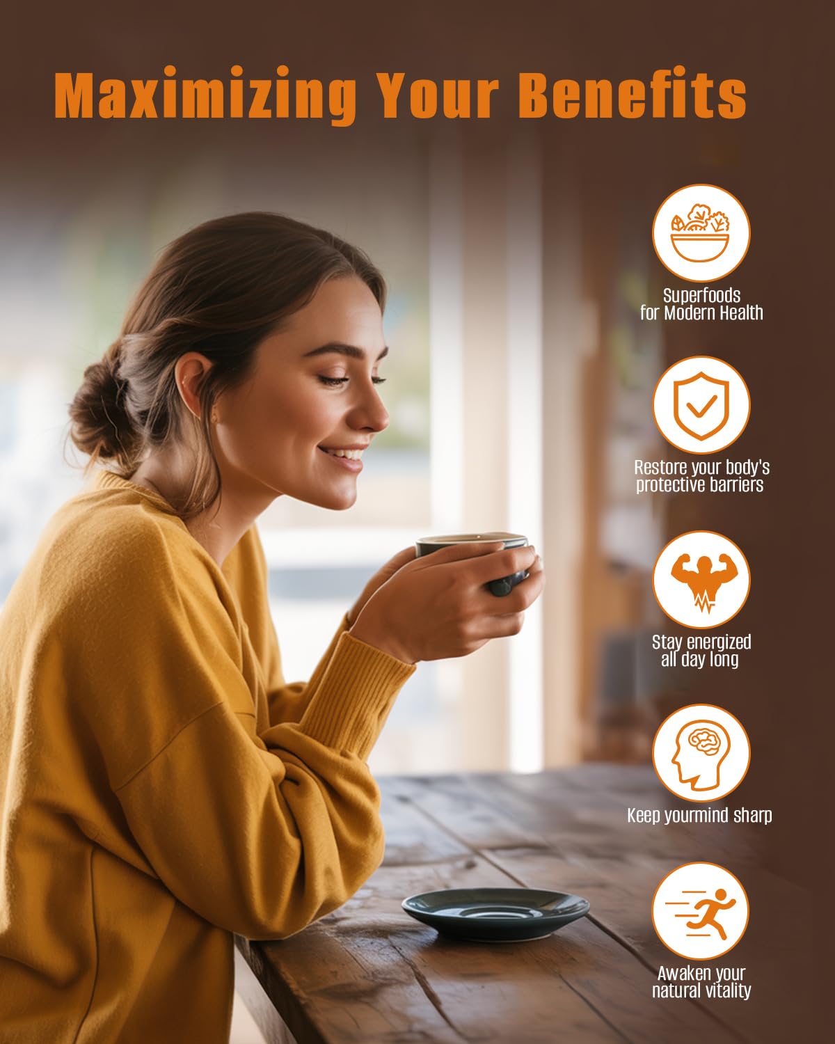 FORTISCA Mushroom Coffee creamer addition, customize your perfect cup.