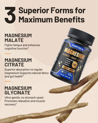 FORTISCA Triple Magnesium capsules closeup highlighting vegan capsule formula