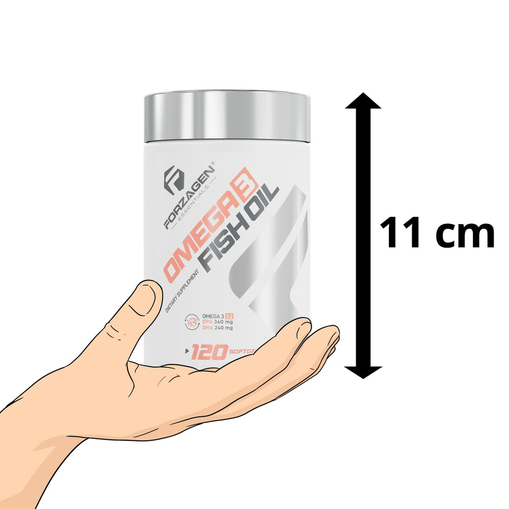 Forzagen Essentials Omega-3 bottle and cap support routine health habits.