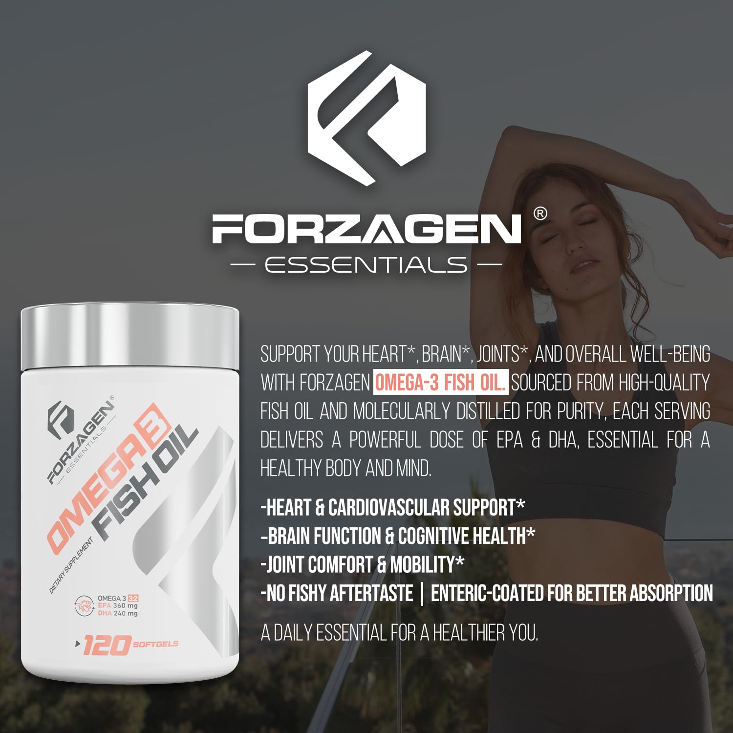 Softgels of Forzagen Essentials Omega-3 ready for daily use.