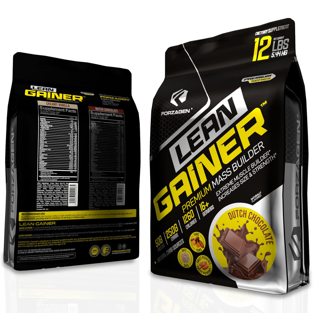 Forzagen Lean Gainer scoop shows convenient serving size for progress.