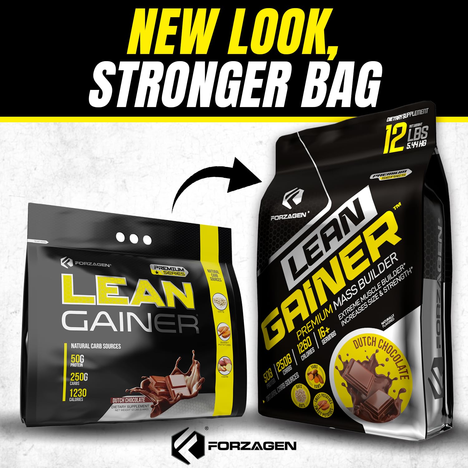 Forzagen Lean Gainer vanilla flavor cup emphasizes tasty mass gain option.