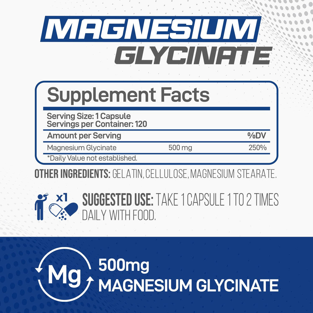 Forzagen Magnesium Glycinate capsules image highlights easy daily dosing.