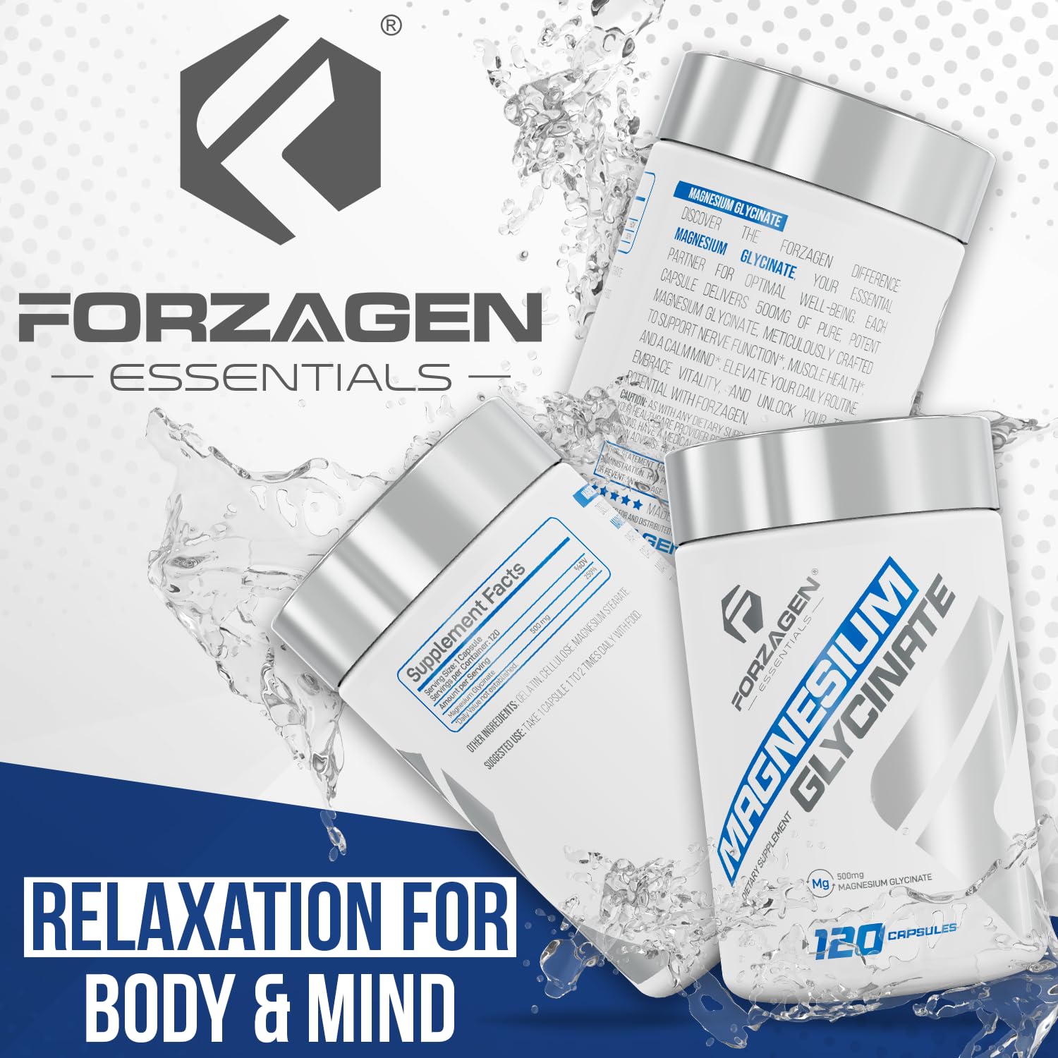 Forzagen Magnesium Glycinate tray shows organized daily supplements.
