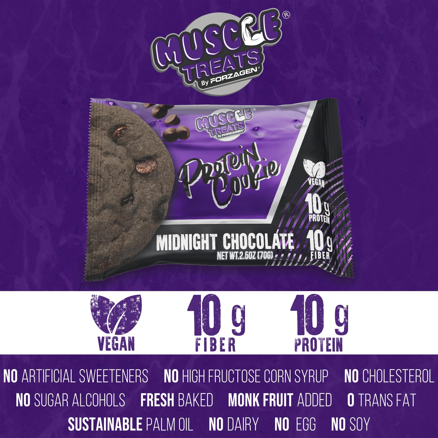 Forzagen protein cookie baked texture illustrating 10g protein per serving