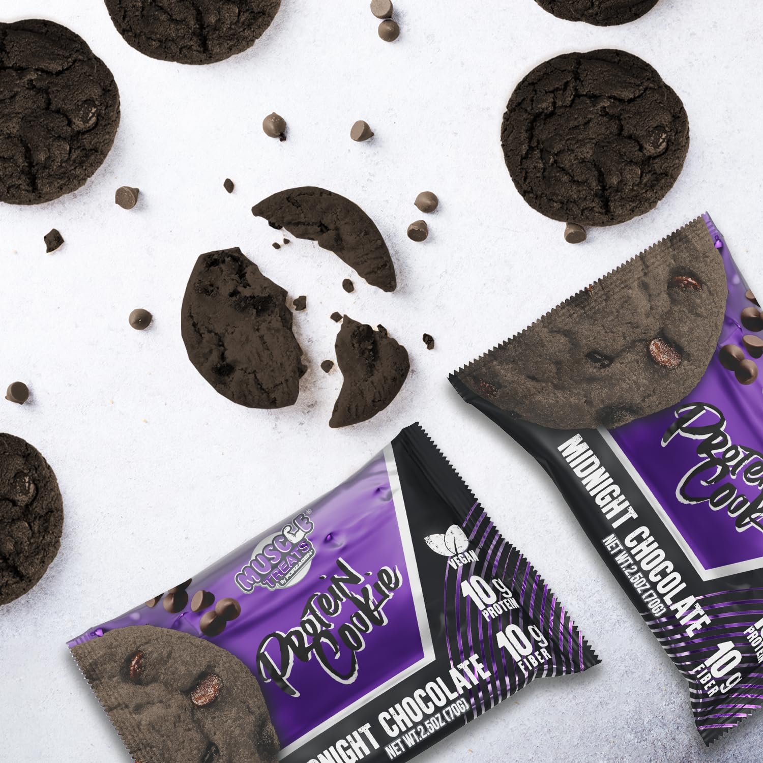 Forzagen Midnight Chocolate cookie served as a convenient on-plate snack