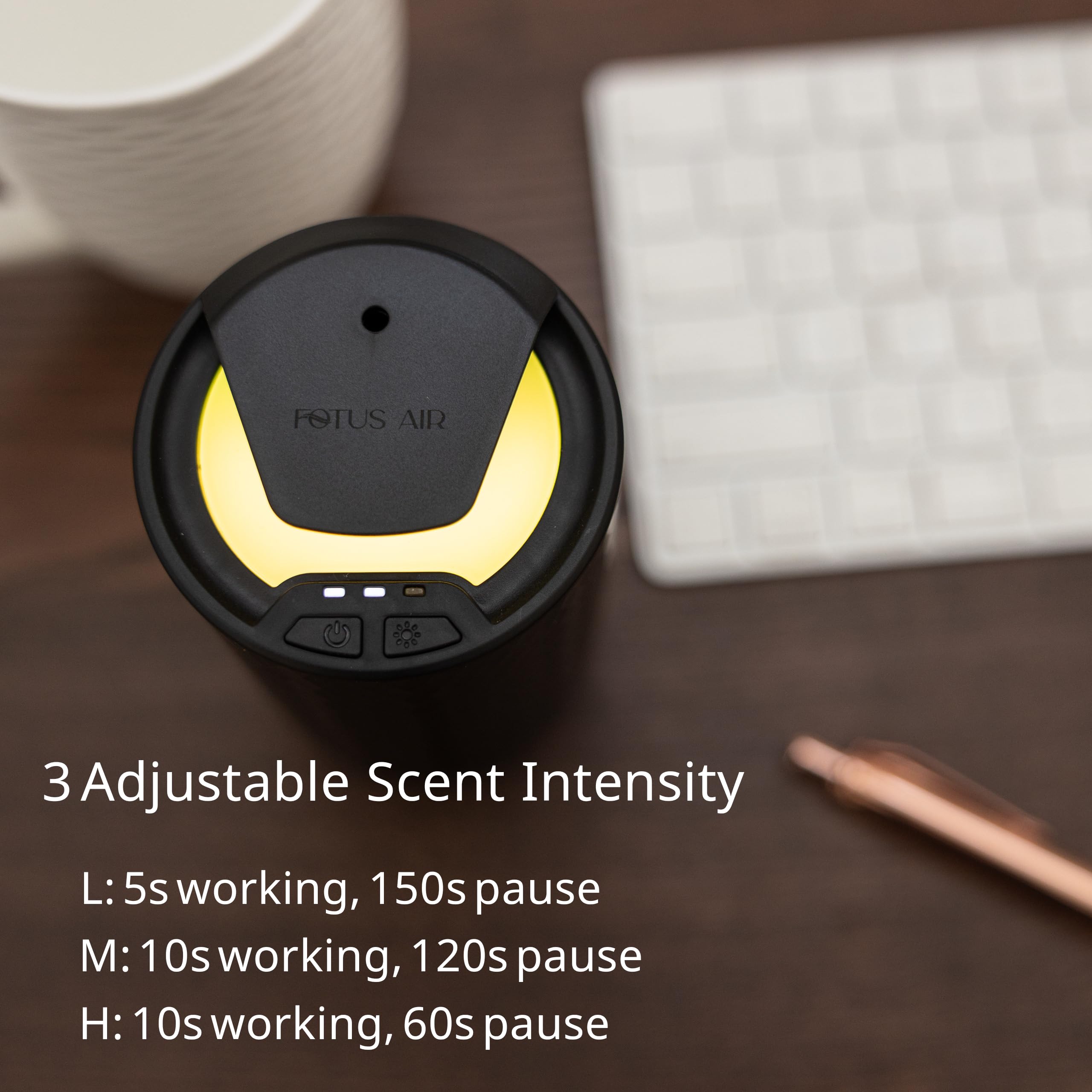 FOTUS AIR car diffuser for on-the-go scent during commutes.