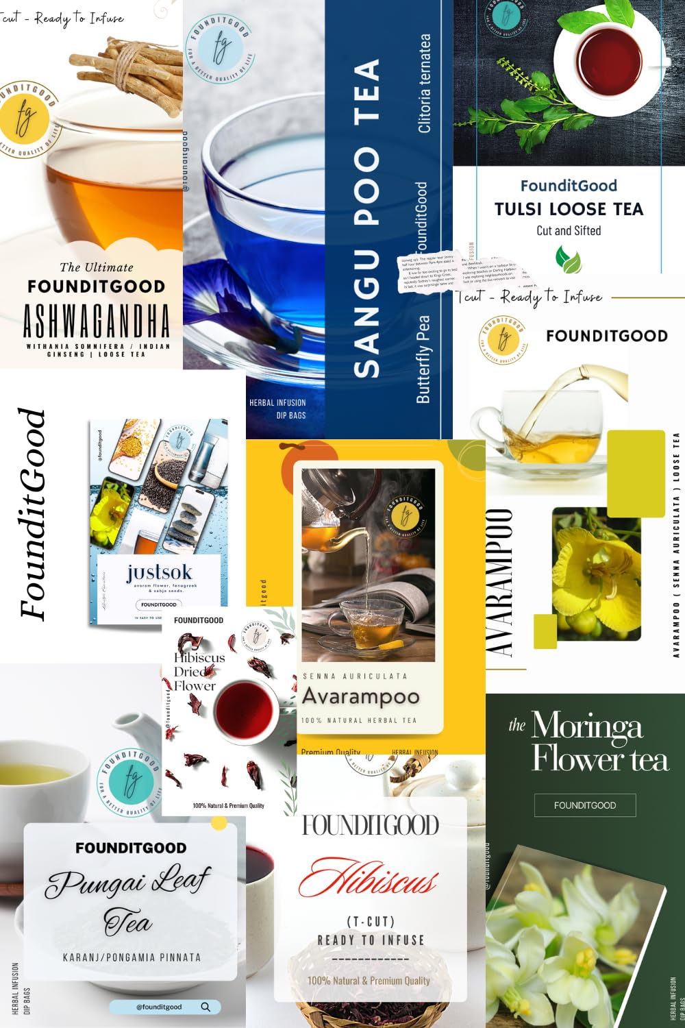 FounditGood Brahmi Tea meditation moment conveys calm ritual for daily balance.