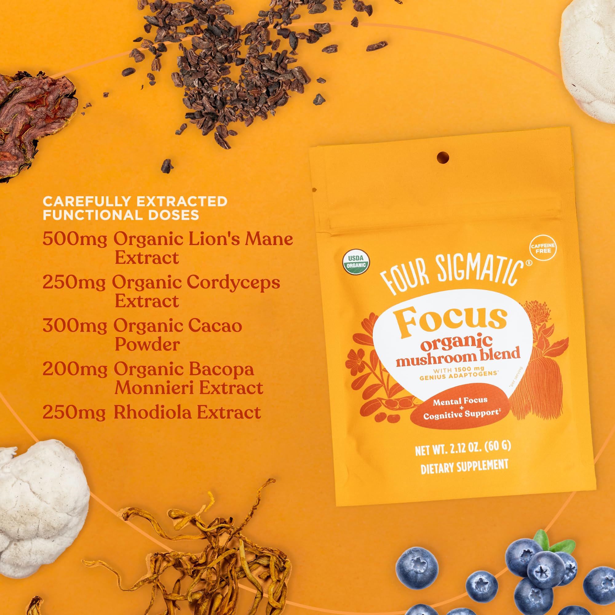 Four Sigmatic Focus Blend smoothie idea shows versatile use in healthy shakes.