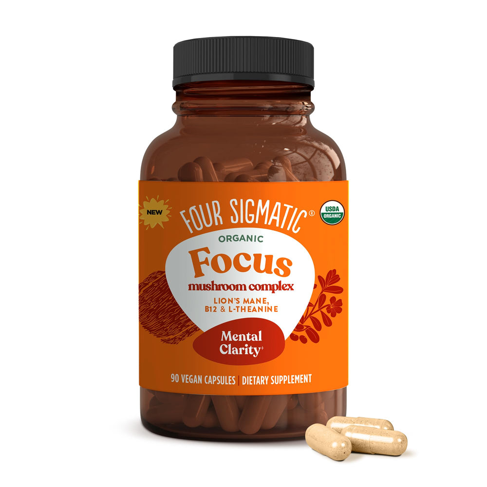 Four Sigmatic Focus Capsules bottle-front showcases packaging designed for daily cognitive support.