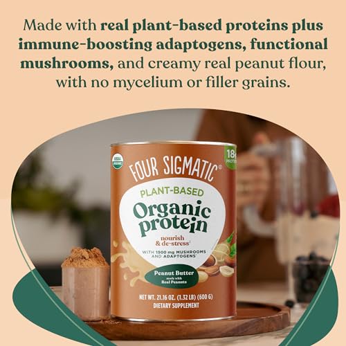 Four Sigmatic organic protein label highlights clean ingredients and nutrition facts.