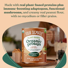 Four Sigmatic organic protein label highlights clean ingredients and nutrition facts.