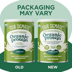 Four Sigmatic unflavored protein powder being scooped for easy mixing.