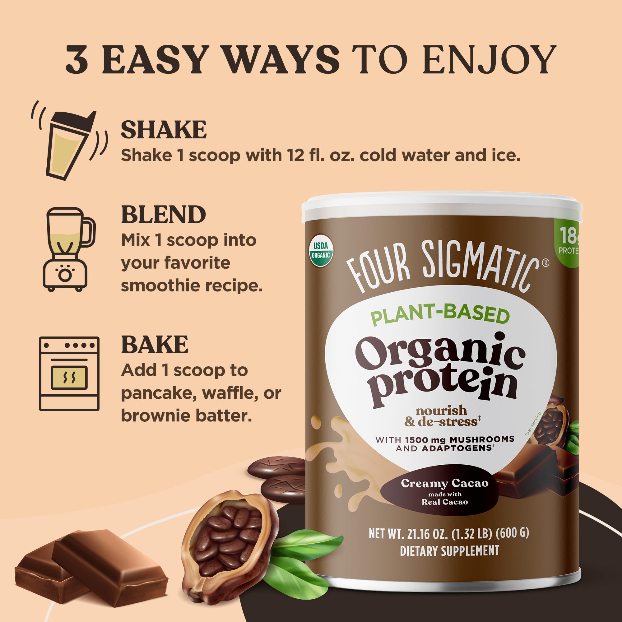 Four Sigmatic organic coconut-based sweeteners image showing natural sweetness