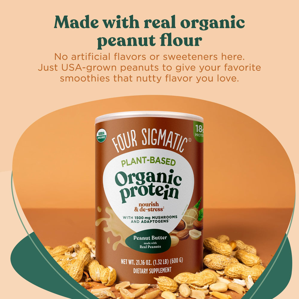 Four Sigmatic recyclable tub packaging signals eco-friendly design.