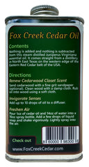 Fox Creek Cedar Oil in a diffuser releasing cedar notes.
