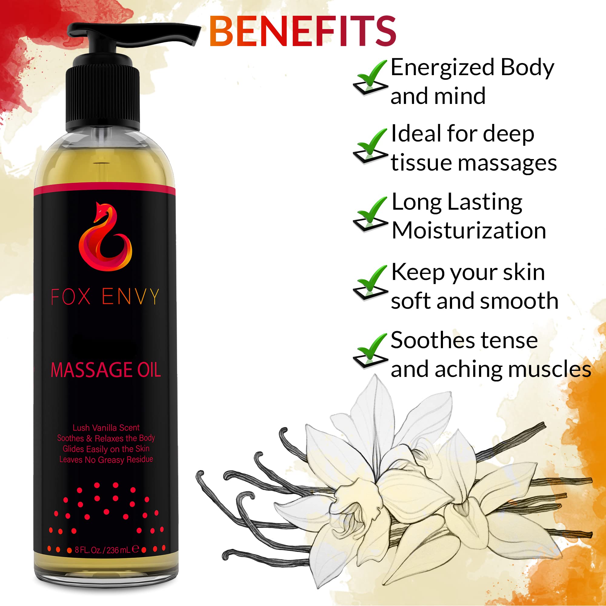 Back massage scene with vanilla aroma for targeted tension relief