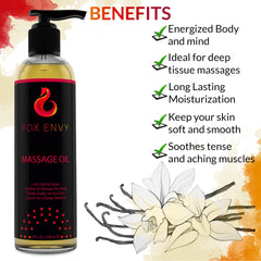 Back massage scene with vanilla aroma for targeted tension relief