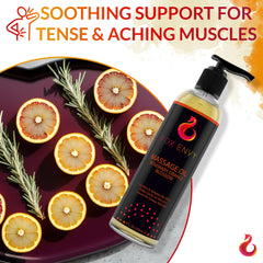 Fox Envy orange blossom and rosemary aroma for calming mood during massage.