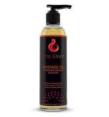 Fox Envy orange blossom massage oil bottle pour for quick coverage and scent.