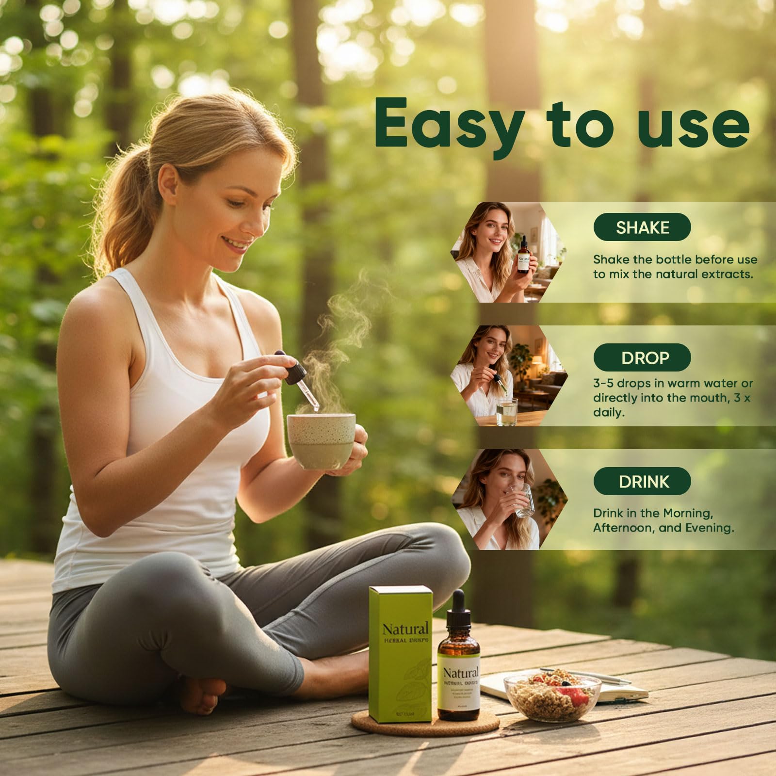 FQMUEV Dok Natural Drops on a bright morning setup evoking energy.