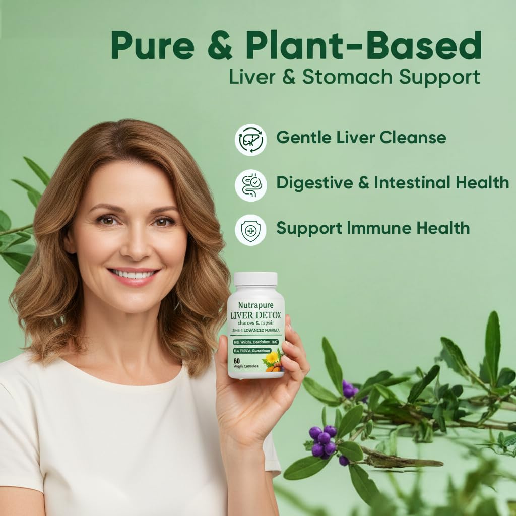 FQMUEV Nutrapure Liver Detox capsule close-up highlighting vegan non-GMO formula