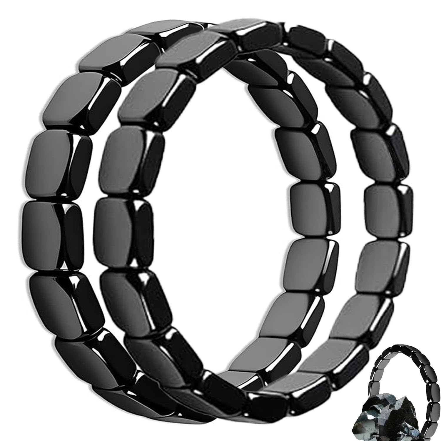 Fqwrus Hematite Bracelet for men – closeup beads highlighting natural texture and energy