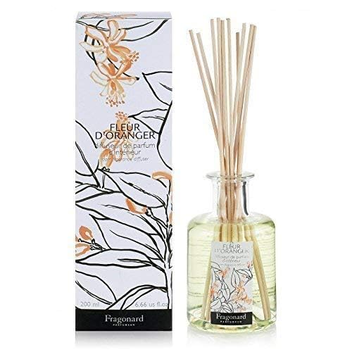 Fragonard Orange Blossom diffuser sticks with the bottle, improving scent diffusion in any room.